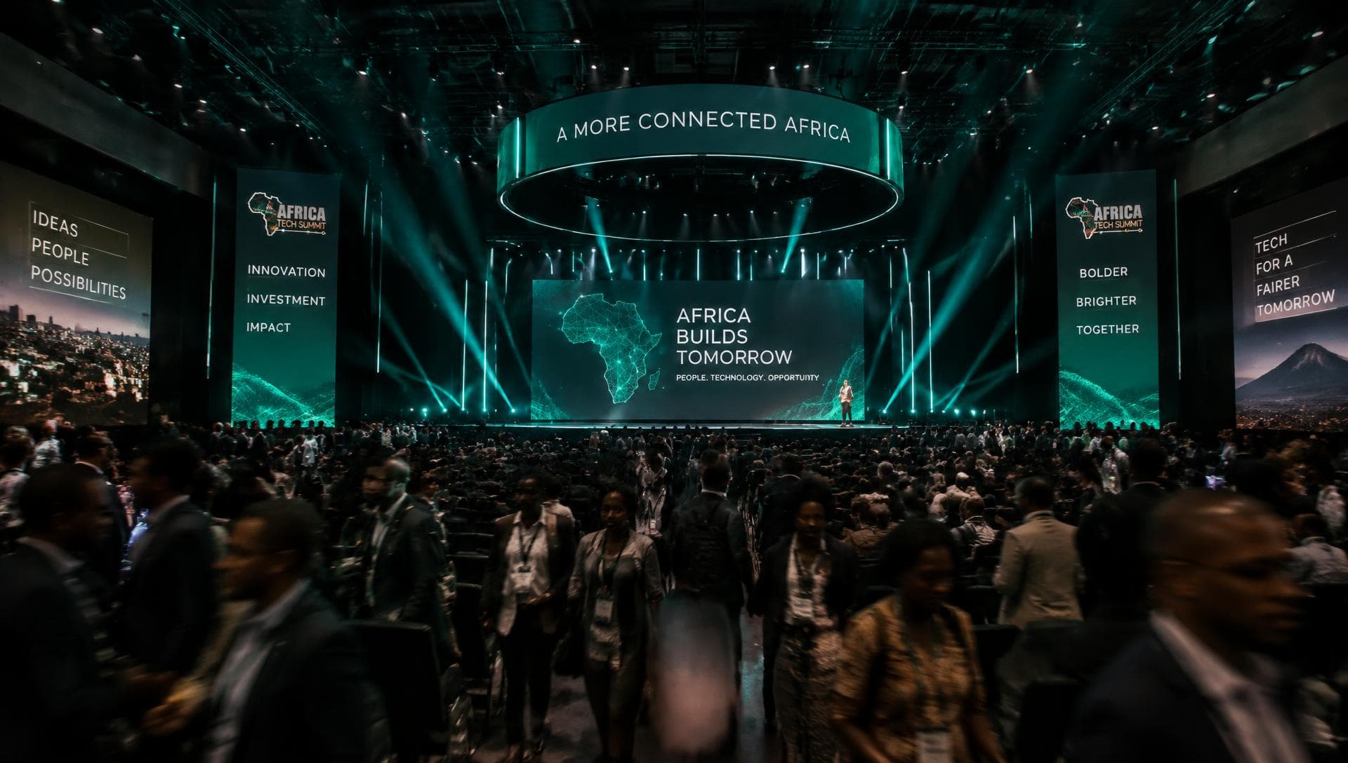 African tech event conference hall with participants